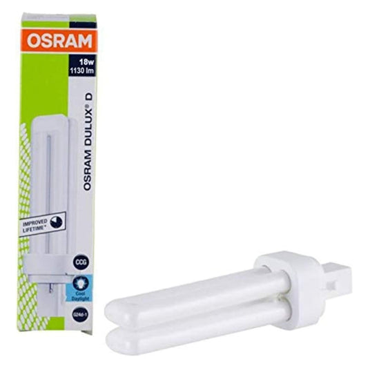 Osram Dulux‑D/E 18W 4‑Pin Fluorescent Lamp – 1200 lm G24q‑2, Energy‑Efficient PL Lamp