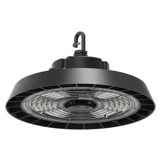 Ledvance LED Performance Highbay 100W 6500K Gen, round black highbay light with mounting hook.