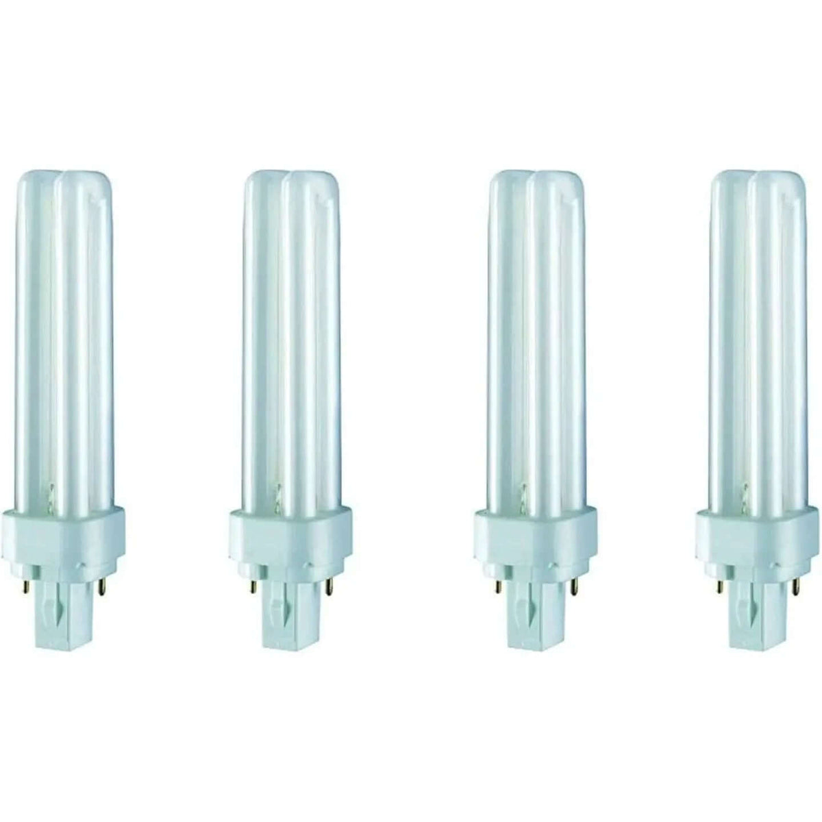 Osram Dulux-D 18W G24d-2 PL two-pin compact fluorescent lamp, four white CFL tubes with bases UAE