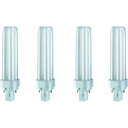 Osram Dulux-D 18W G24d-2 PL two-pin compact fluorescent lamp, four white CFL tubes with bases UAE