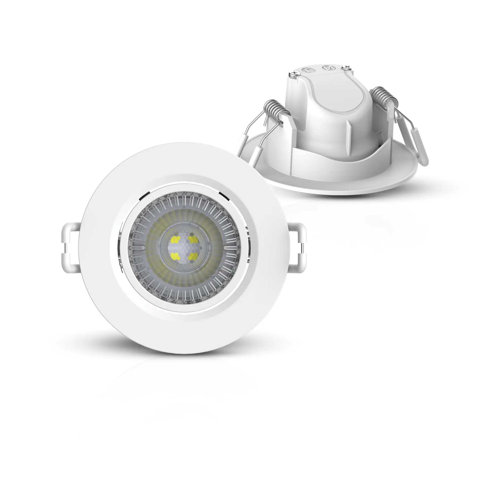 Ledvance LED spot light fitting, white round trim with spring clips, 6.5W, 3000K, 38° beam