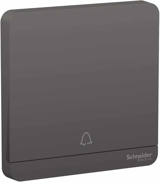 Schneider Electric AvatarOn, 1 Gang, Push-Button for Doorbell, 10A 250V, Dark Grey, E8331BPL1_DG - Deluxe Electricals