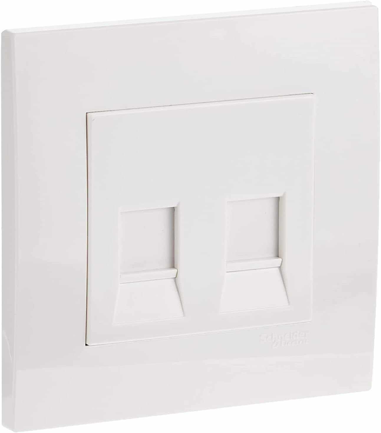 Schneider Electric Vivace, 2 Gang, Data Socket with Shutter, White, KB32RJK - Deluxe Electricals