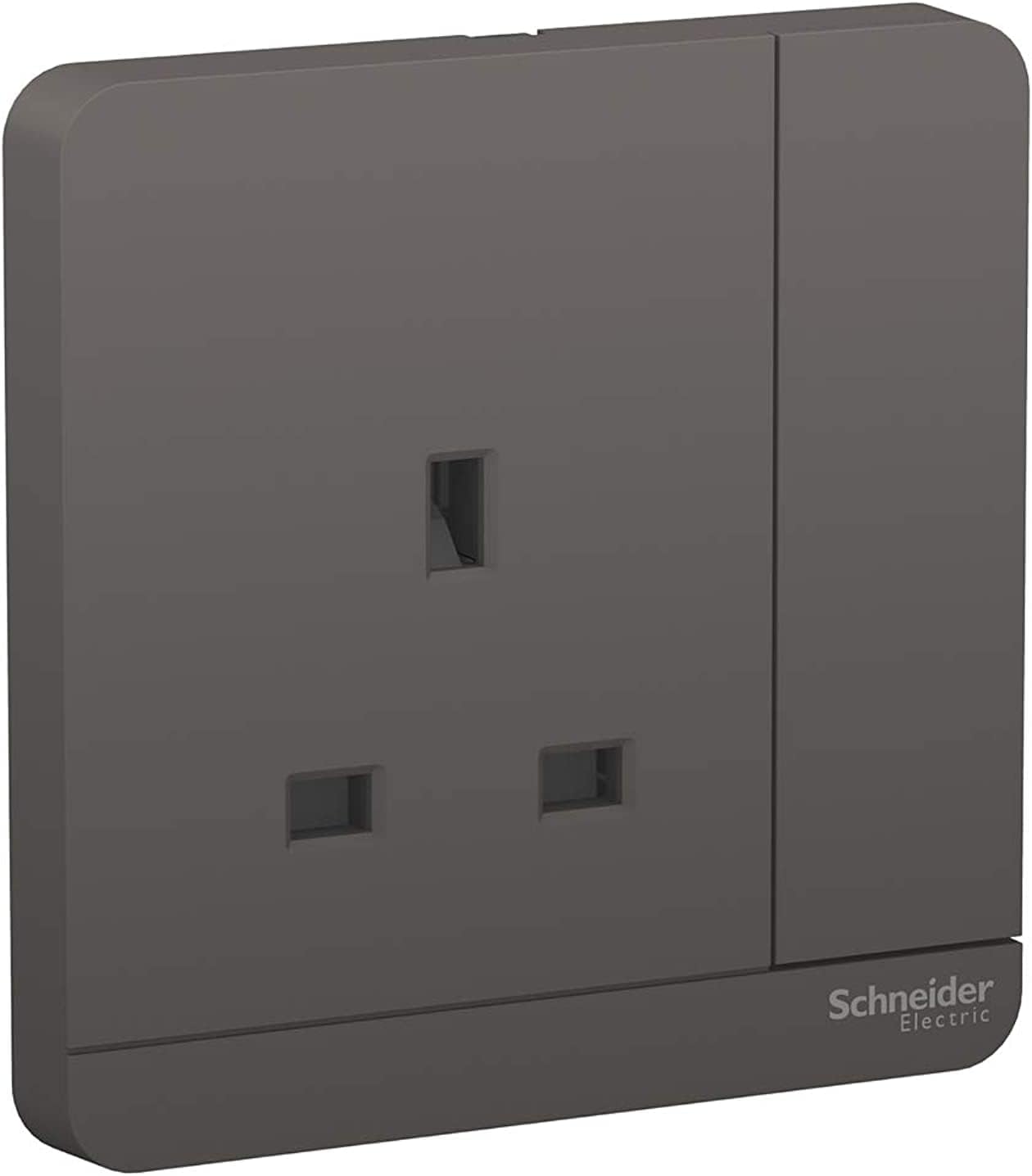 Schneider Electric AvatarOn, 1 Gang, Socket, 13A 250V, Dark Grey, E8315_DG_G12 - Deluxe Electricals