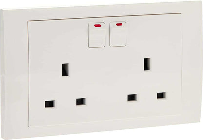 Schneider Electric Vivace, 2 Gang, Socket, 13A 250V, White, KB25 - Deluxe Electricals