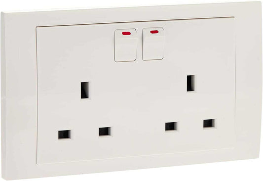 Schneider Electric Vivace, 2 Gang, Socket, 13A 250V, White, KB25 - Deluxe Electricals