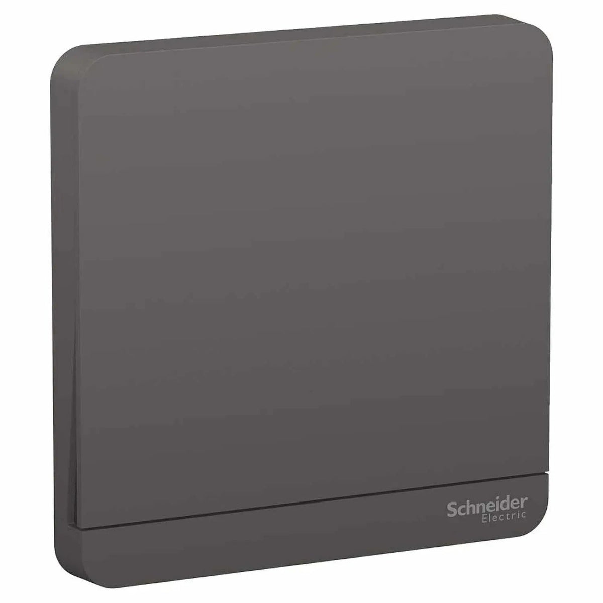 AvatarOn 1-Gang dark grey wall switch plate by Schneider Electric, 16AX 250V, front view, model E8331L1_DG UAE