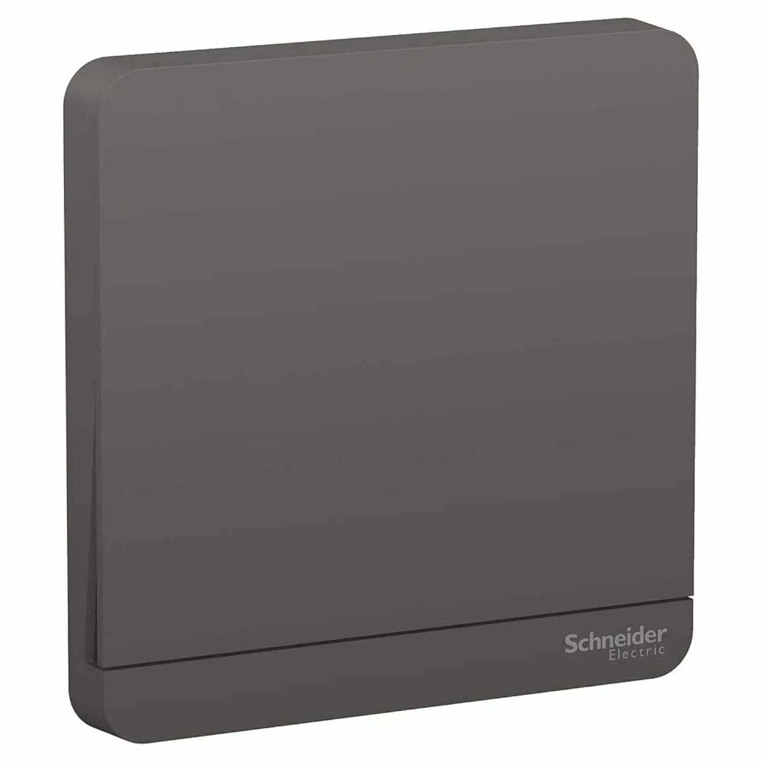 AvatarOn 1-Gang dark grey wall switch plate by Schneider Electric, 16AX 250V, front view, model E8331L1_DG UAE