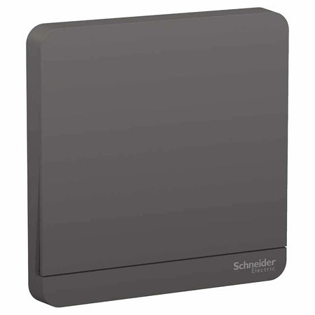 AvatarOn 1-Gang dark grey wall switch plate by Schneider Electric, 16AX 250V, front view, model E8331L1_DG UAE