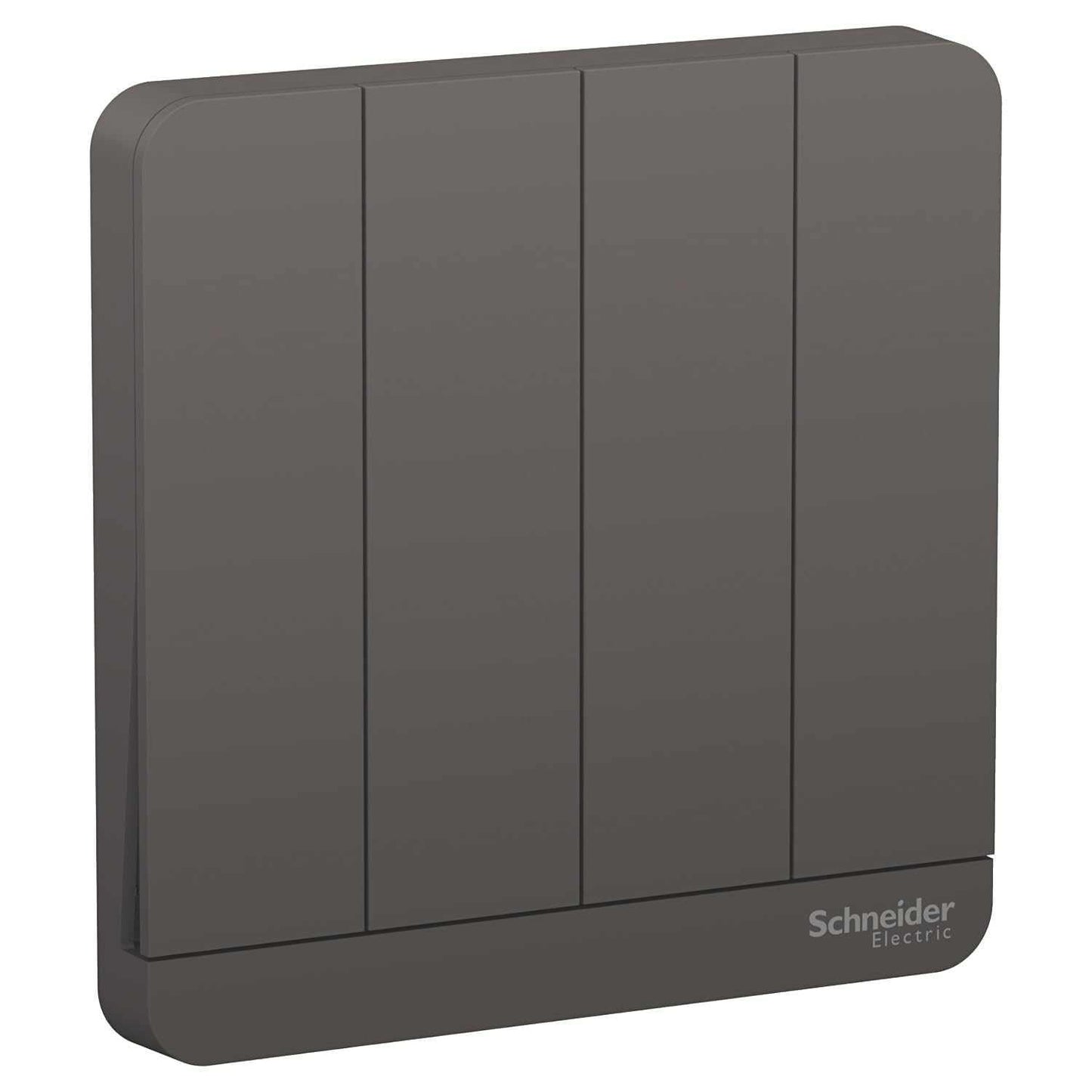 Schneider Electric AvatarOn, 4 Gang, Switch, 16AX 250V, Dark Grey, E8334L1_DG - Deluxe Electricals