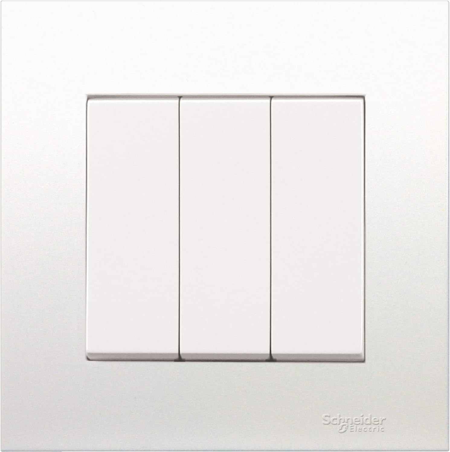 Schneider Electric KB33_AS Vivace 16AX 250V 3 Gang 2 Way Switch, Aluminium Silver - Deluxe Electricals