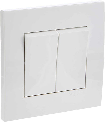 Schneider Electric Vivace, 2 Gang, Switch, 16AX 250V, White, KB32R_1_WE_G12 - Deluxe Electricals