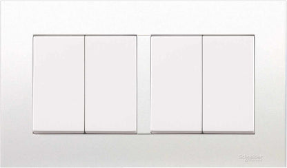 Schneider Electric Vivace, 4 Gang, Switch, 10A 250V, White, KB34 - Deluxe Electricals